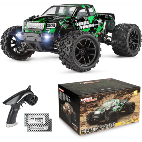 HAIBOXING 1:18 Scale All Terrain RC Car 18859, 36 KPH High Speed 4WD Electric Vehicle with 2.4 GHz Remote Control, 4X4 Waterproof Off-Road Truck with Two Rechargeable Batteries