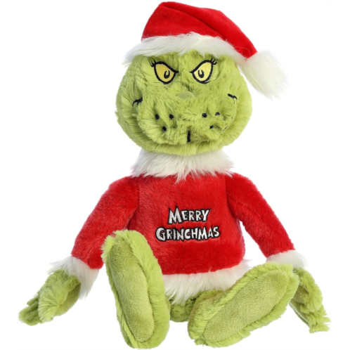 Aurora Whimsical Dr. Seuss Merry Grinchmas Grinch Stuffed Animal - Magical Storytelling - Literary Inspiration - Green 16 Inches