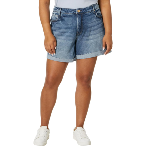 KUT from the Kloth Plus Size Jane High-Rise Short Univen Roll-Up Raw Hem