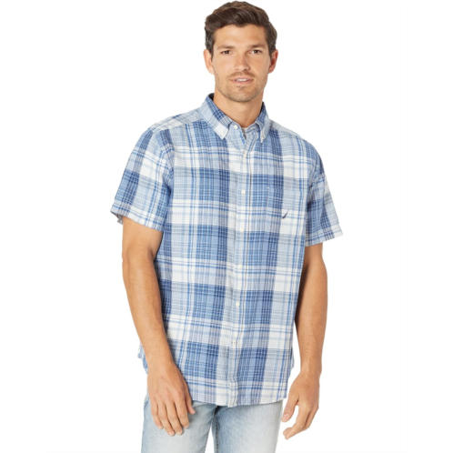 Nautica Plaid Linen Short Sleeve Shirt