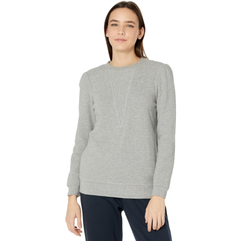 H Halston Long Sleeve Crew Neck V Panel Sweatshirt