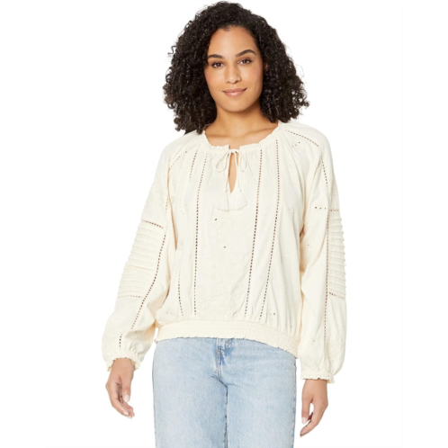 Lucky Brand Embroidered Peasant Top
