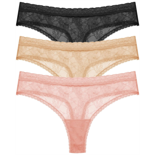 Womens Natori Blisss Allure Lace Thong 3-Pack