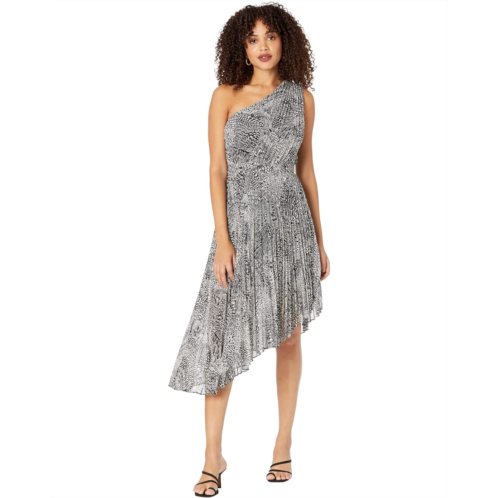 BCBGMAXAZRIA One Shoulder Printed Cocktail Dress