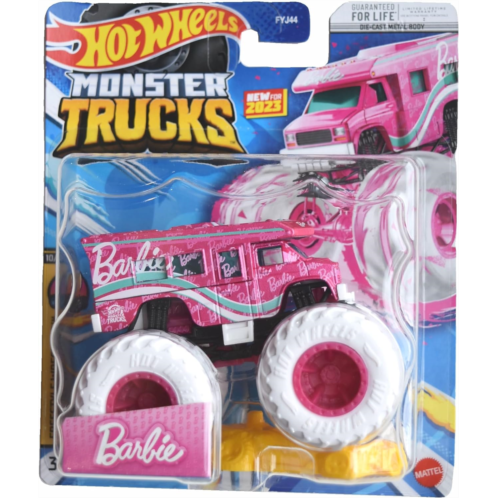 Hot Wheels Monster Trucks Barbie Ultimate Camper, Includes Connect and Crash Car