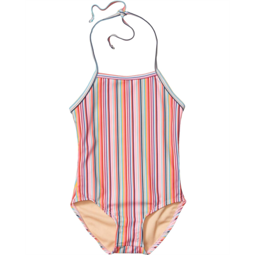 Toobydoo Retro Rainbow Stripes One-Piece Swimsuit (Toddler/Little Kids/Big Kids)