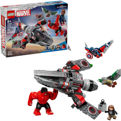 LEGO Marvel Captain America vs. Red Hulk Battle Building Set - Avengers Toy for Kids - Birthday Gift for Boys and Girls Ages 7+ - Includes Hulk Action Figure and Super Hero Minifig