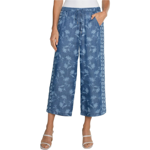 Liverpool Los Angeles Pull On Mid Rise Wide Leg Crop Trouser
