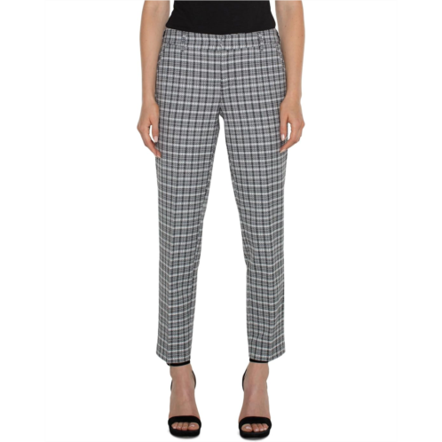 Womens Liverpool Los Angeles Kelsey Stretch Woven Plaid Mid Rise Trouser