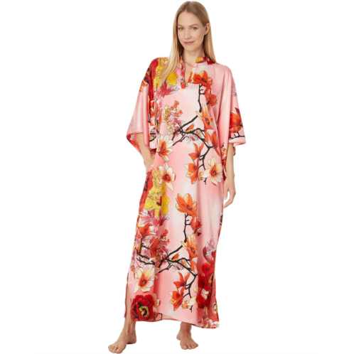 Womens N by Natori Winter Peony Mandarin Caftan