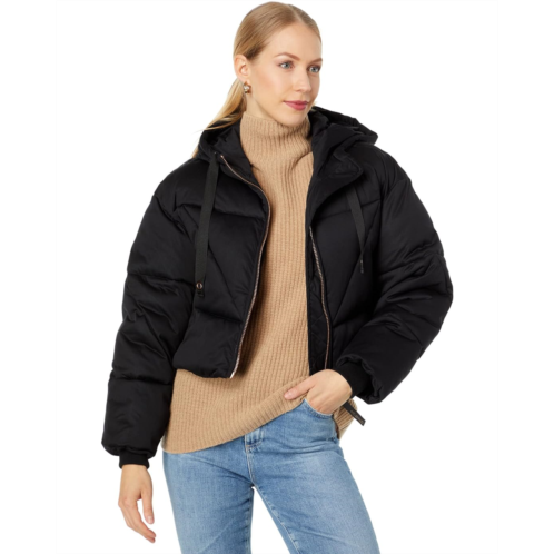 Womens Avec Les Filles Rose Gold Hardware Cropped Puffer