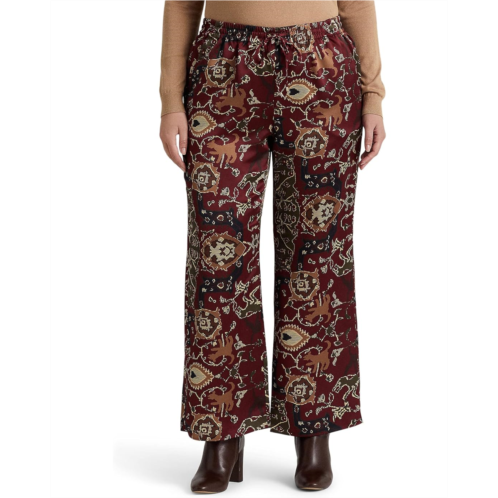 POLO RALPH LAUREN Plus Size Print Charmeuse Wide-Leg Pants