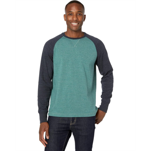 L.L.Bean Mens LLBean Washed Cotton Double-Knit Crew Neck Long Sleeve Slightly Color-Block Regular