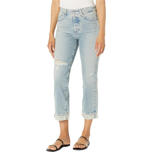 AG Jeans Alexxis Crop High-Rise Vintage Fit in 21 Years Road Trip Destructed