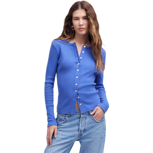 Womens Madewell Long Sleeve Ribbed Cardigan