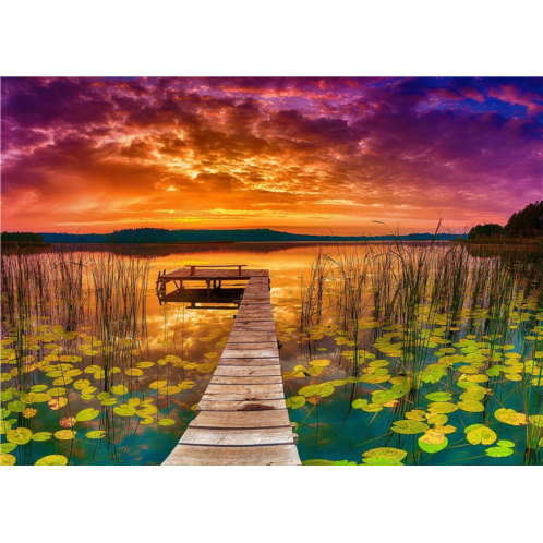 WISHDIAM Puzzles for Adults 1000 Pieces Colorful Lake at Sunset National Parks Puzzles Landscape Puzzles, Nature Jigsaw Puzzles for Adults, Puzzles Gifts for Friends