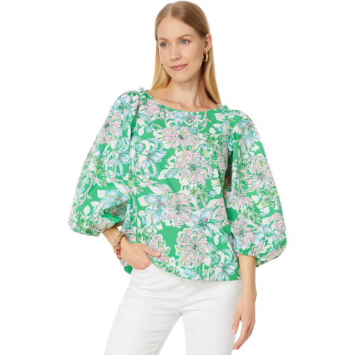 Womens Lilly Pulitzer Barbara 3/4 Sleeve Cotton Top