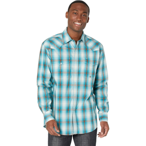 Roper Teal Ombre Plaid Western Shirt with Snaps