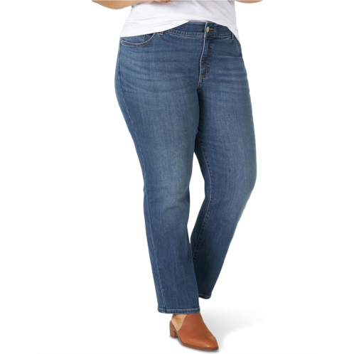 Womens Lee Plus Size Regular Fit Flex Motion Straight Leg Jeans