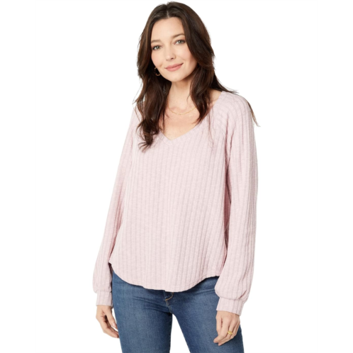 Womens Dylan by True Grit Sweater Knit Easy V-Neck