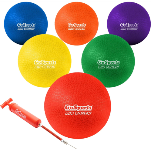 GoSports Playground Balls for Kids (Heavy Duty Set of 6) with Carry Bag and Ball Pump (Choose 8.5” or 10” Sizes)