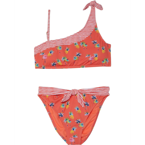 Hobie Kids Pineapple Paradise One Shoulder Bralette and Hipster Set (Big Kids)