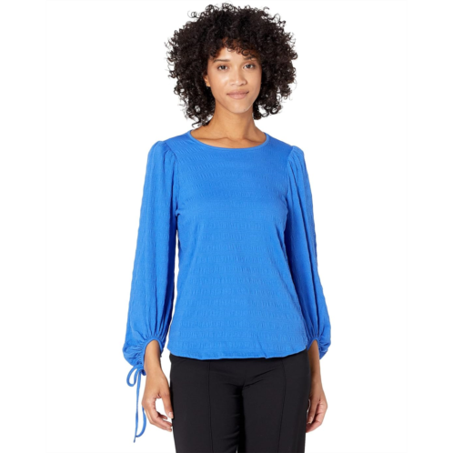 Vince Camuto Long Tie Sleeve Smocked Knit Top