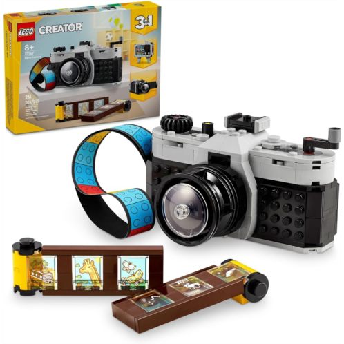 LEGO Creator 3 in 1 Retro Camera Toy, Transforms from Toy Camera to Retro Video Camera to Retro TV Set, Photography Gift for Boys and Girls Ages 8 Years Old and Up Who Enjoy Creati