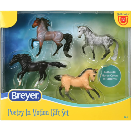 Breyer Horses Stablemates Poetry in Motion 4 Horse Set Horse Toy Horse Figurines 3.75 x 2.5 1:32 Scale Model #6935