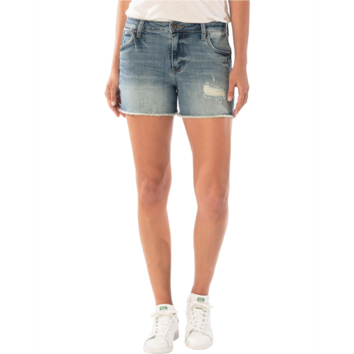 Womens KUT from the Kloth Gidget High-Rise Fray Jean Shorts