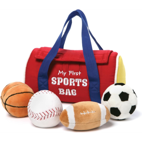 Baby GUND My First Sports Bag Stuffed Plush Playset, Baby Gift Toys for Boys and Girls Ages 1 & Up, 5 Piece, 8