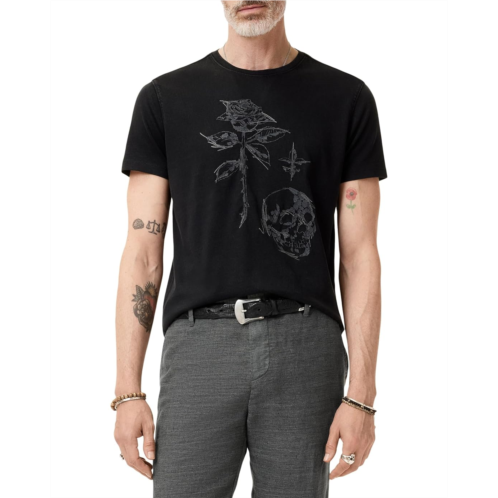 Mens John Varvatos Rose Skull Tee KG6913S25