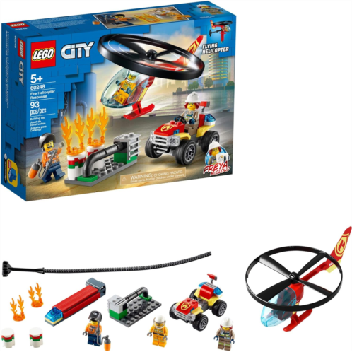 LEGO City Fire Helicopter Response 60248 Firefighter Toy, Fun Building Set for Kids (93 Pieces)