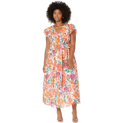Maggy London Plus Size Maxi with Ruffle Sleeves