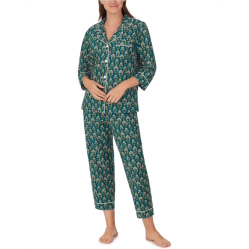 Womens Bedhead PJs Organic Cotton Woven 3/4 Sleeve Cropped PJ Set