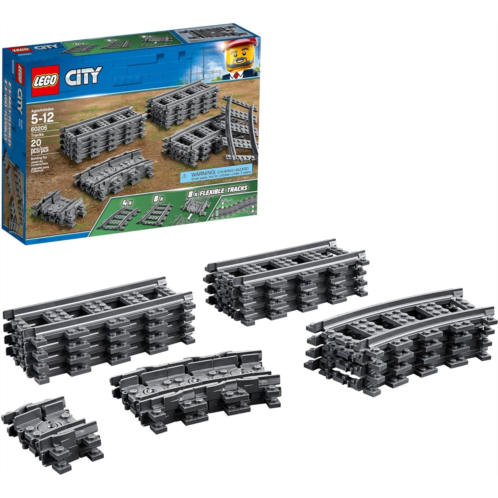 LEGO City Tracks 60205-20 Pieces Extension Accessory Set, Train Track and Railway Expansion, Compatible with LEGO City Sets, Building Toy for Kids, Great Gift for Train and LEGO Ci