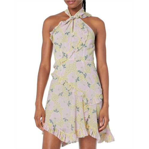 Womens Ted Baker Suttonn Twist Neck Frill Detail Mini Dress