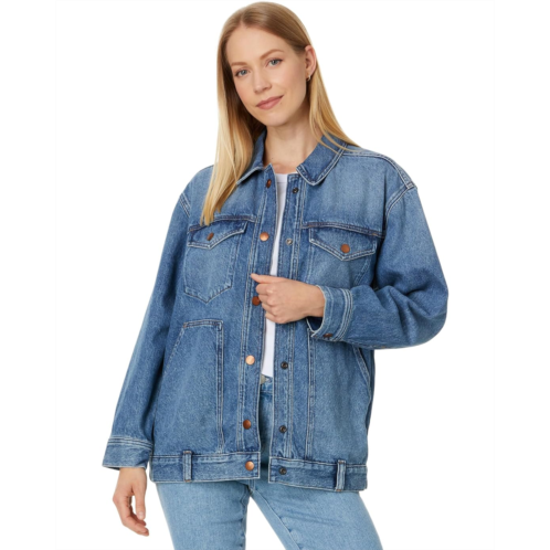 Womens Madewell The Oversized Trucker Jean Jacket in Sentell Wash: Snap-Front Edition