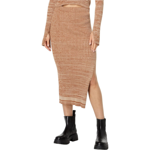 Womens MONROW Cosmo Rib Sweater Midi Skirt