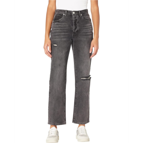 Blank NYC Howard Mid-Rise Loose Fit Five-Pocket Jeans with Rips in Lips Sealed