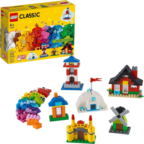 LEGO Classic Bricks and Houses 11008 Kids Building Toy Starter Set with Fun Builds to Stimulate Young Minds (270 Pieces)