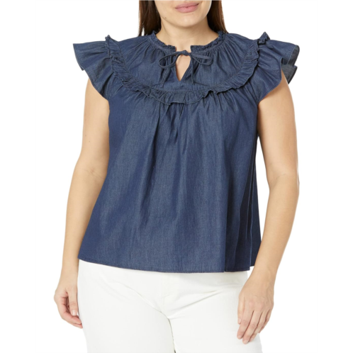 Womens Draper James Plus Size Flutter Sleeve Top