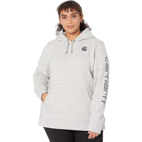 Womens Carhartt Plus Size Clarksburg Sleeve Logo Hooded Sweatshirt