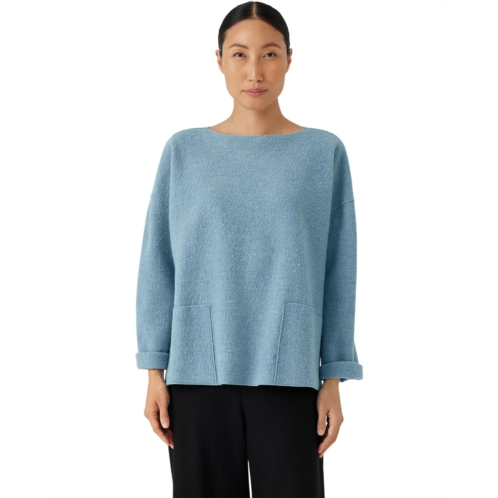 Eileen Fisher Plus Size Bateau Neck Box Top