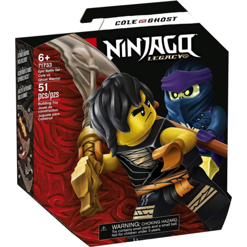 LEGO NINJAGO Epic Battle Set ? Cole vs. Ghost Warrior 71733 Ninja Battle Toy Building Kit Featuring Minifigures, New 2021 (51 Pieces)