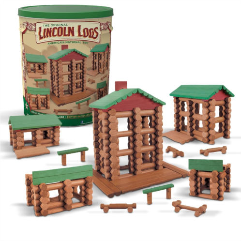 LINCOLN LOGS Collectorinchs Edition Village Set - 327 Real Wood Pieces, Ages 3+, Retro Building Toy for Boys/Girls, Creative Construction Game