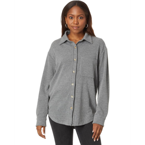 Bobi Los Angeles Button Front Collar Shirt Jacket