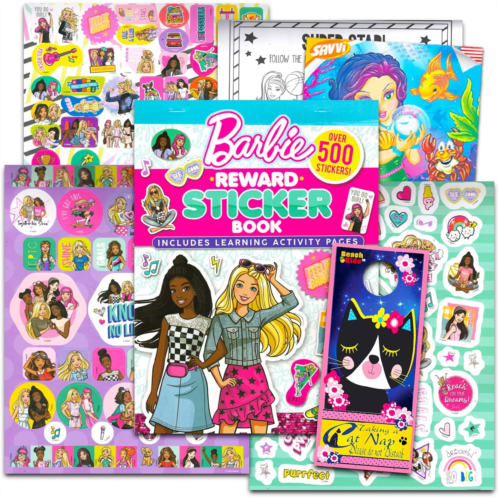Game Party Sticker Book for Girls - Bundle with Over 500 Reward Stickers and Activity Pages Plus Bonus Tattoos and More Stickers for Kids