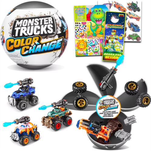Beach Kids Zuru 5 Surprise Monster Trucks Mystery Set - Surprise Mini Monster Truck Toy Mystery Bundle with Crenstone Exclusive Cars and Trucks Stickers, More (Monster Trucks Colle