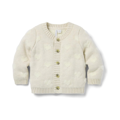 Janie and Jack Fuzzy Heart Cardigan (Infant)